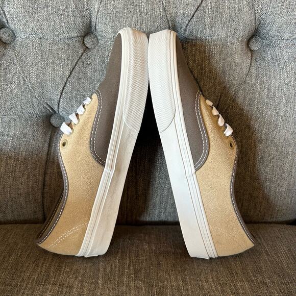 NEW Vans Mens Authentic Canvas Suede Block Brown Low Top Lace Up Sneaker Shoes 7 - Picture 6 of 11